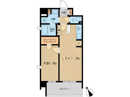 BLESS上池袋(1LDK/2階)の間取り写真