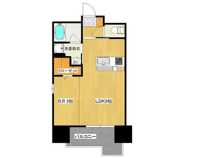 オーベル中郡(ワンルーム/6階)の間取り写真