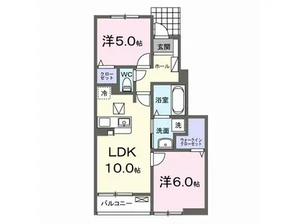 ローラン コート(2LDK/1階)の間取り写真