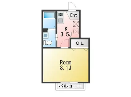 レーガベーネマツド(1K/1階)の間取り写真