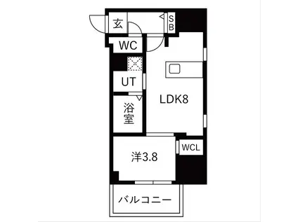 ザ・レジデンスパーク栄(1LDK/3階)の間取り写真