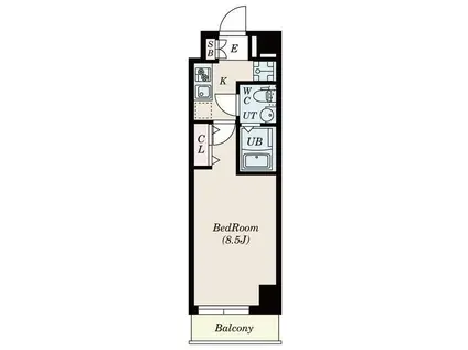 GRAN PASEO神楽坂 グランパセオ神楽坂(1K/4階)の間取り写真