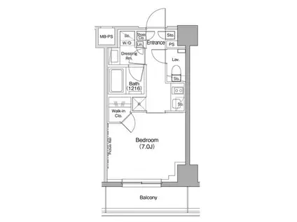 ザ・パークハビオ駒込(1K/2階)の間取り写真