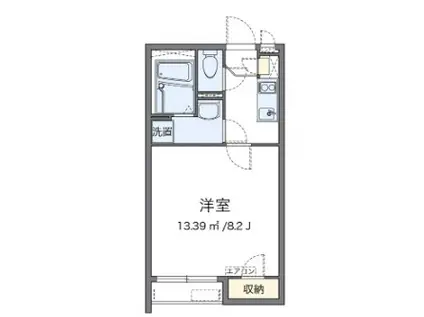 ラーナII(1K/1階)の間取り写真