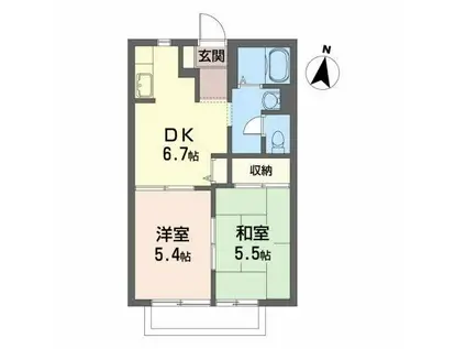 アビタシオン A(2DK/2階)の間取り写真