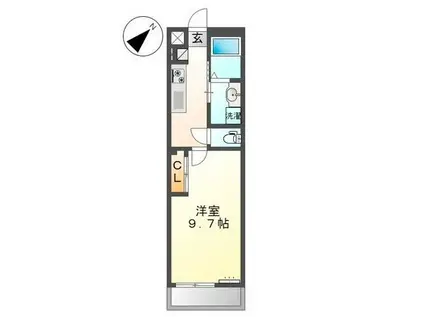 カンパニュール(1K/2階)の間取り写真