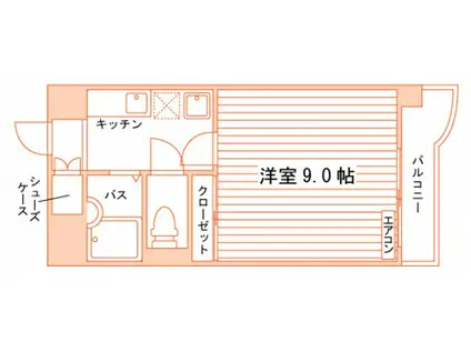 サニークレスト清水(1K/5階)の間取り写真