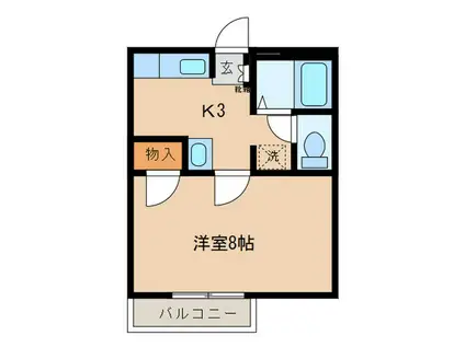 コーポ友(1K/1階)の間取り写真