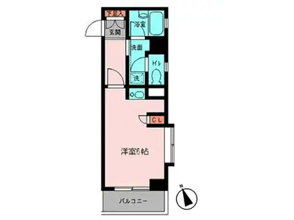 プライムアーバン鶴見寺谷(ワンルーム/4階)の間取り写真