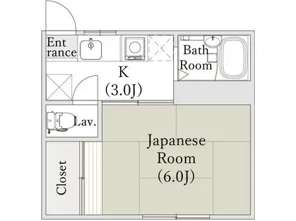 CITY COURT 桜台(1K/1階)の間取り写真