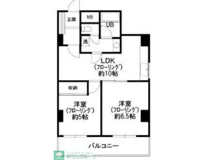 コロネード蕨(2LDK/3階)の間取り写真