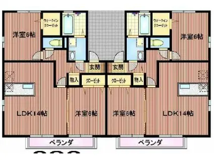 メゾンMICHIウエスト(2LDK/2階)の間取り写真