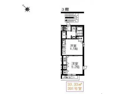 ストーリア巣鴨(1DK/3階)の間取り写真