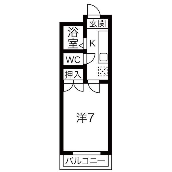 レークハヤI(1K/2階)の間取り写真