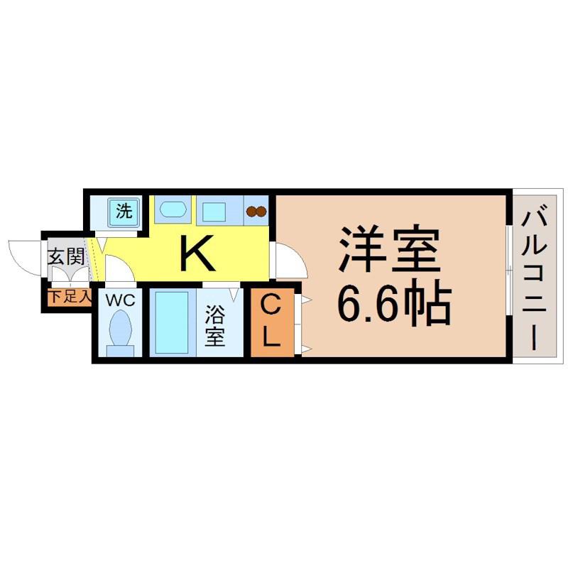 プレサンス桜通葵(1K/2階)の間取り写真