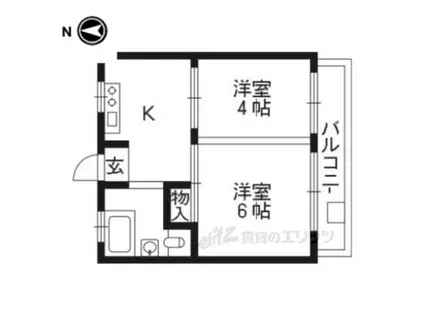 竹田久保町マンション(2K/2階)の間取り写真