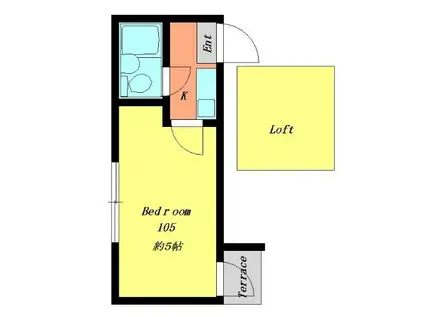 セドルハイム南砂B(1SK/1階)の間取り写真