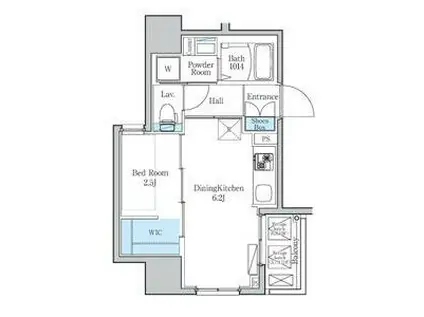 デュオフラッツ鶴舞(1DK/6階)の間取り写真