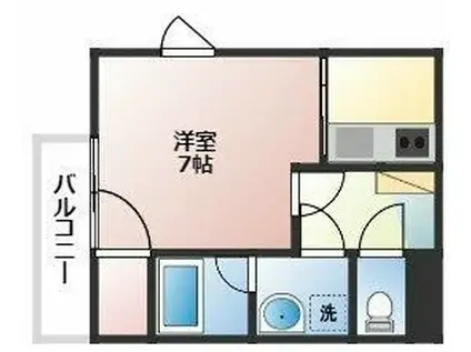フォーエス保田窪(1K/2階)の間取り写真