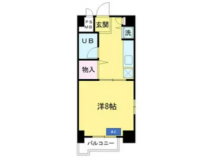 サンハイツ新井(1K/3階)の間取り写真