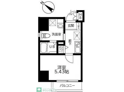 ZEST横浜ゼストヨコハマ(1K/6階)の間取り写真