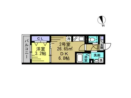 VILLAGE LUMINOUS(1DK/1階)の間取り写真