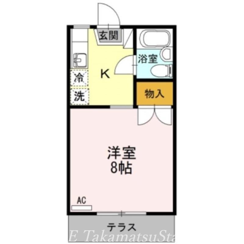 第2メールブルー(1K/1階)の間取り写真