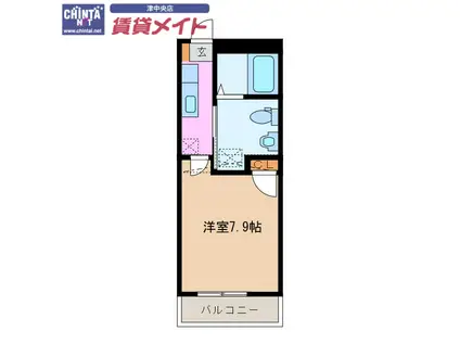 アーリーバードIII(1K/2階)の間取り写真