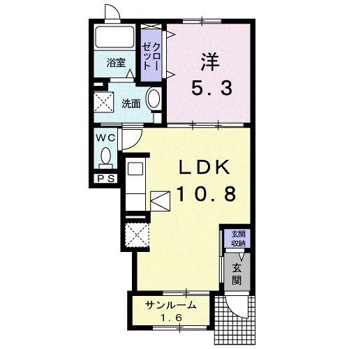 グリーンレジデンス本山(1LDK/1階)の間取り写真