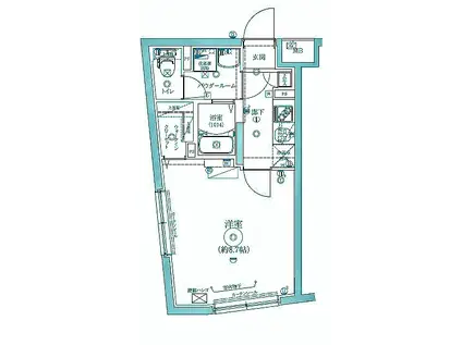 リルシア都立大学(1K/3階)の間取り写真