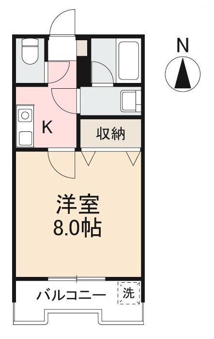メゾンドハイツT(1K/1階)の間取り写真