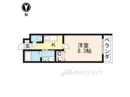 クレドール京都駅南(1K/2階)の間取り写真