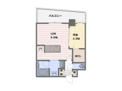 THE PASTORAL ノース WING(1LDK/2階)の間取り写真