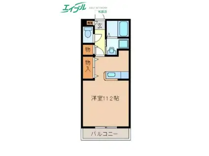 P-ALLEGIANCE A棟(ワンルーム/2階)の間取り写真