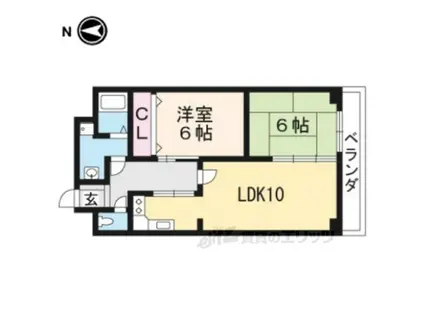 エミネンス善(2LDK/4階)の間取り写真