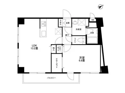 SIFFLET ARBRE(1LDK/2階)の間取り写真