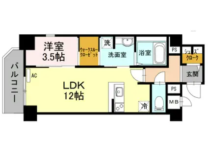 クレールフォレスタ(1LDK/1階)の間取り写真