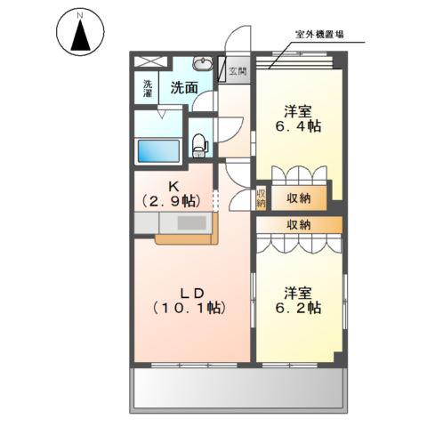 ドルチェ(2LDK/3階)の間取り写真