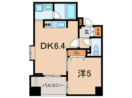 クリオ三田ラ・モード(1DK/3階)の間取り写真