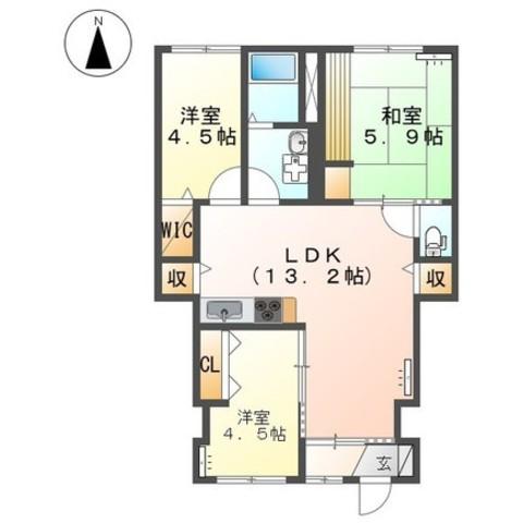 コンフォート小池原(3LDK/1階)の間取り写真