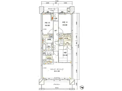 スマイリアタウン(3LDK/11階)の間取り写真