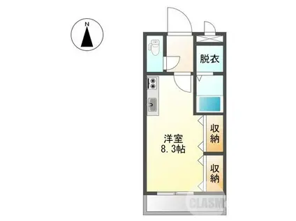 ベルメゾンゆう(ワンルーム/1階)の間取り写真