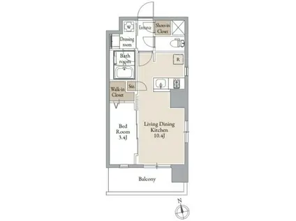 ドゥーエ仙台イーストIII(1LDK/6階)の間取り写真