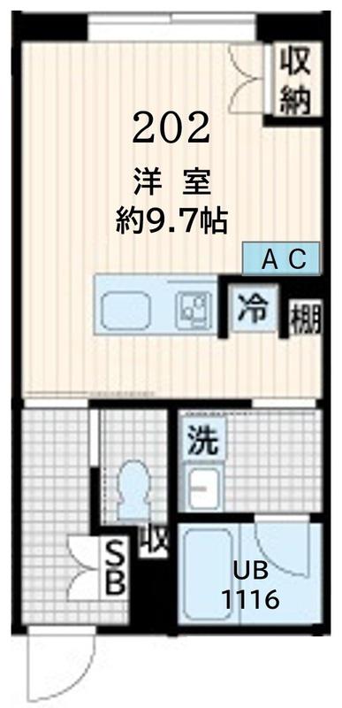 FULLEA恵比寿(ワンルーム/1階)の間取り写真