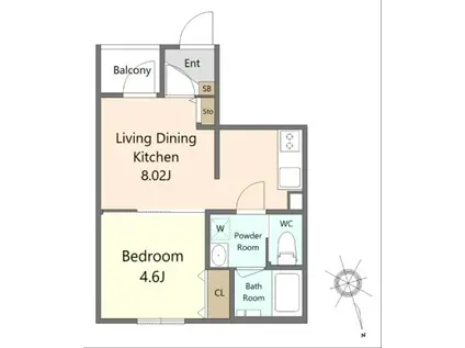KISMET大森西(1LDK/3階)の間取り写真