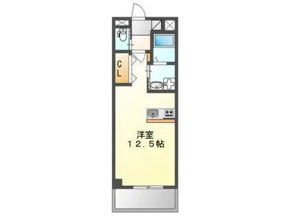 ヴィラDEGUCHI(ワンルーム/3階)の間取り写真