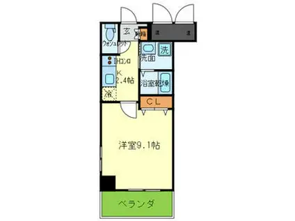 ライフロード(1K/5階)の間取り写真