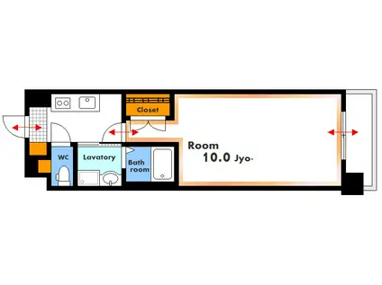 CASA BLANCA M-7(1K/9階)の間取り写真