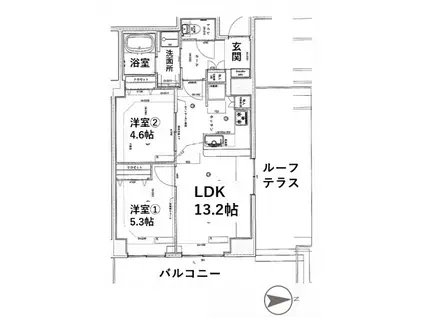 シティコート目黒II(2LDK/11階)の間取り写真