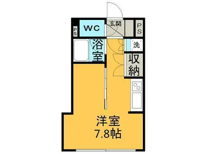 第1ワコーハイツ(ワンルーム/2階)の間取り写真
